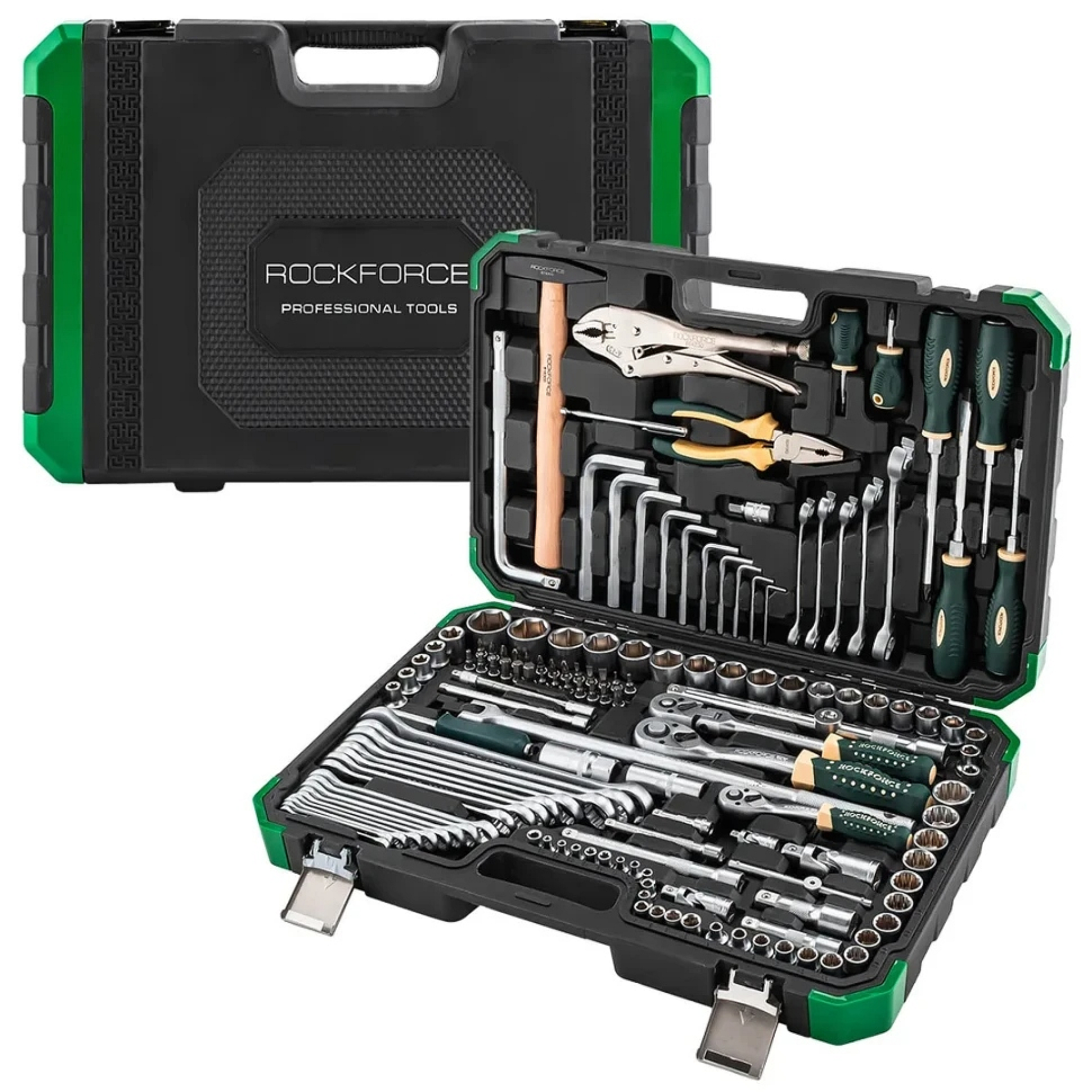 Набір інструментів 142+2 предмета 1/2", 3/8", 1/4" (6гр, 12гр) Rockforce RF-41421+2