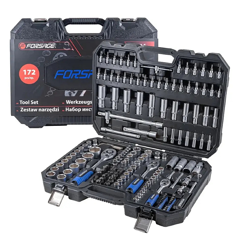 Набір інструментів 172пр. 1/2", 1/4", 3/8" (6гр.)(4-32мм) Forsage F-41723-5