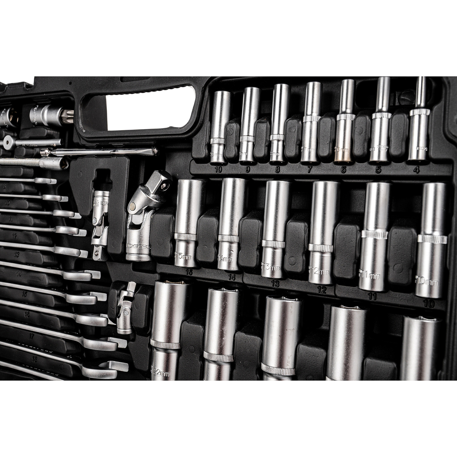 Набір інструментів 216+6пр. 1/4" 3/8" 1/2" (6гр,12гр) Rockforce RF-38841+6