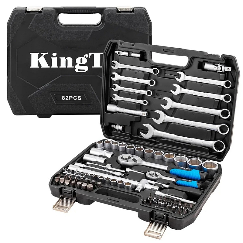 Набор инструментов 82пр. 1/4", 1/2" (6гр.) (4-32мм) KINGTUL KT82