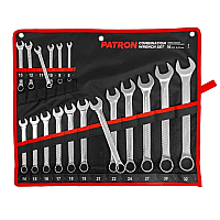 Набір ключів комбінованих 18пр. (8-19, 21, 22, 24, 27, 30, 32мм) PATRON P-5181
