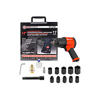 Пневмогайковерт 1/2'' (720Нм) + головки (12-24мм) FORCEKRAFT FK-RT-5270K