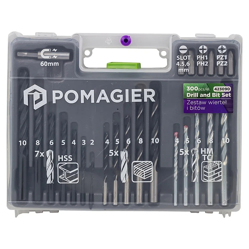 Набор бит и сверл 300 предметов Pomagier Pom-423090