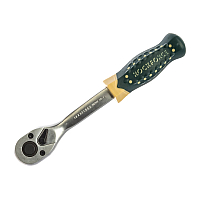 Тріскачка 3/8" (72 зуб.) посилена вигнута з прогумованим руків'ям ROCKFORCE RF-802322