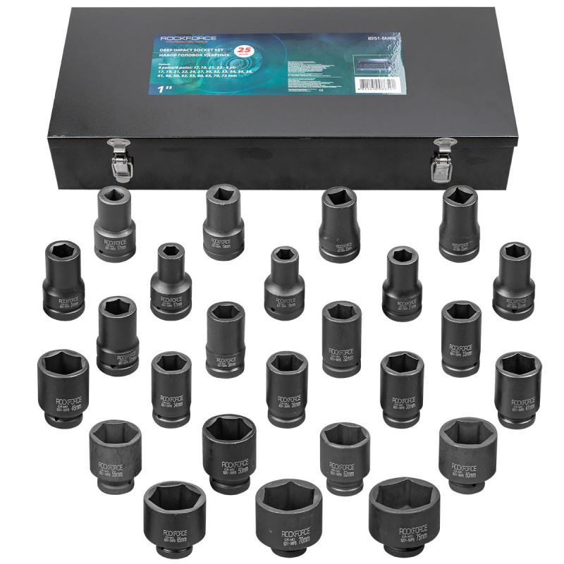 Головки ударные, набор 25пр., 1" RF-8251-5MPB